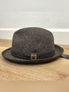 Goorin Brothers Hat Brown Tweed Fedora Moon Lambswool 100% Wool L
Made in UK